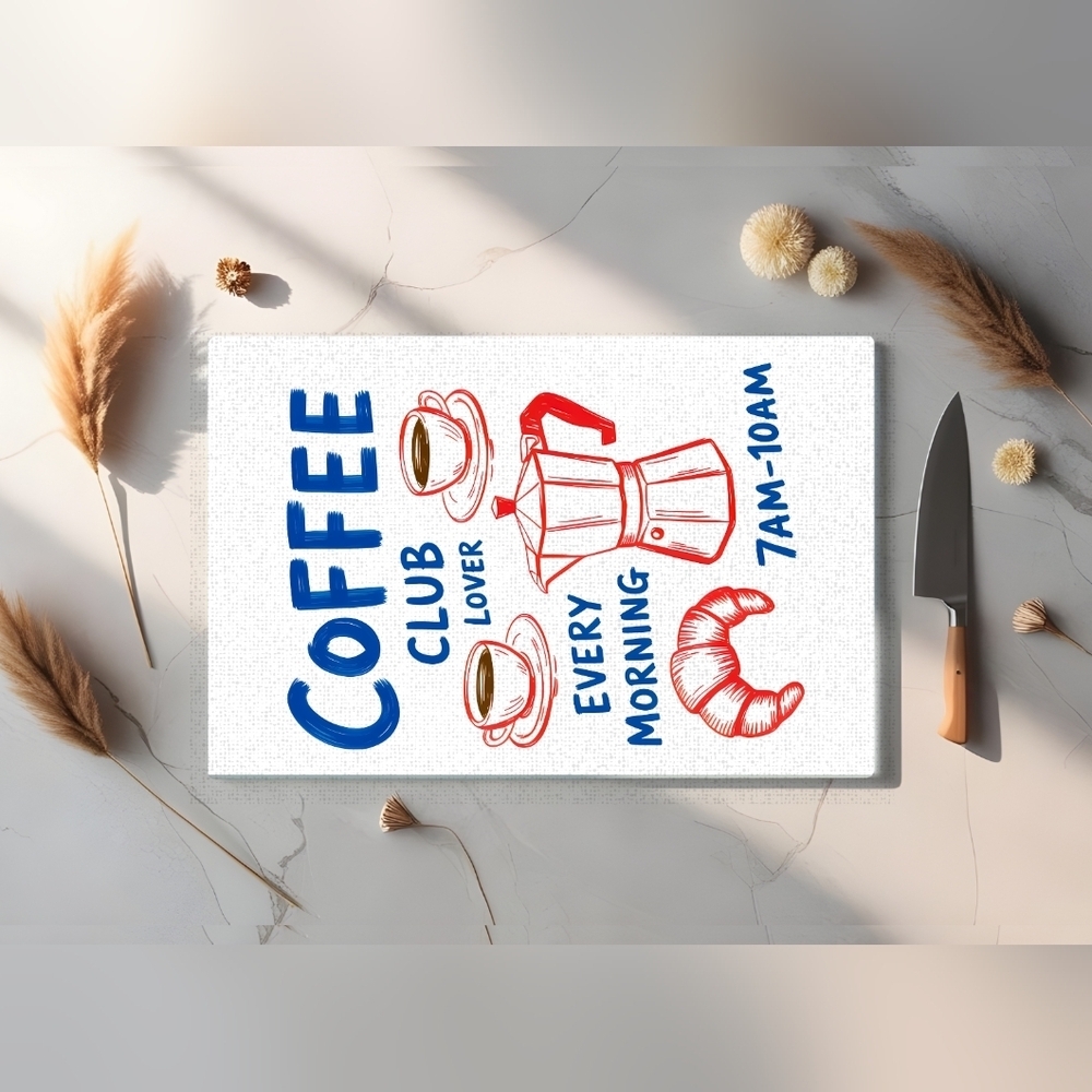 Coffee Club 8 X 11 Glass Gutting Board